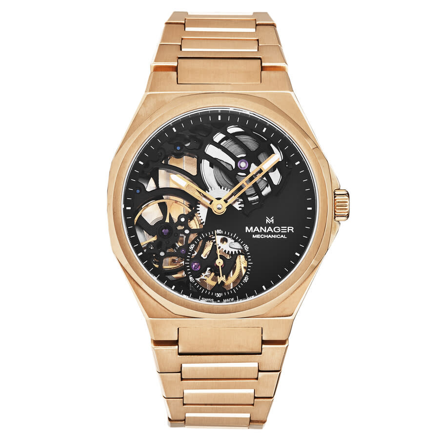 Manager Revolution Hand Wind Black Dial Men's Watch MAN-RM-09-RM