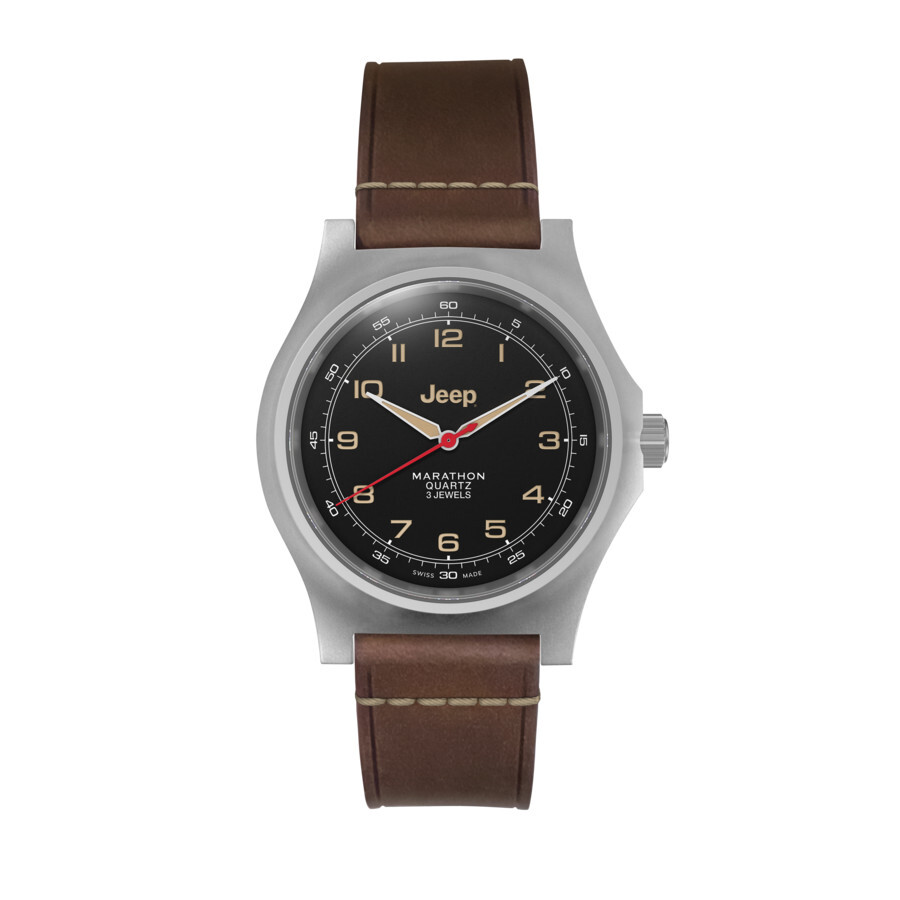 Marathon Jeep® Willys Vintage Officer'S Quartz Black Dial Unisex Watch WW194034SS-4001