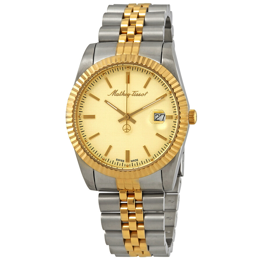 Mathey-Tissot Mathey III Quartz Gold Dial Two-tone Men's Watch H810BDI