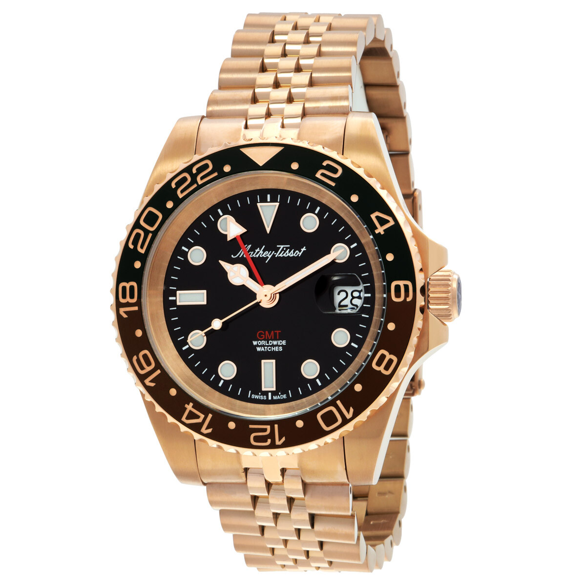 Mathey-Tissot GMT Quartz Black Dial Men's Watch H903PRN