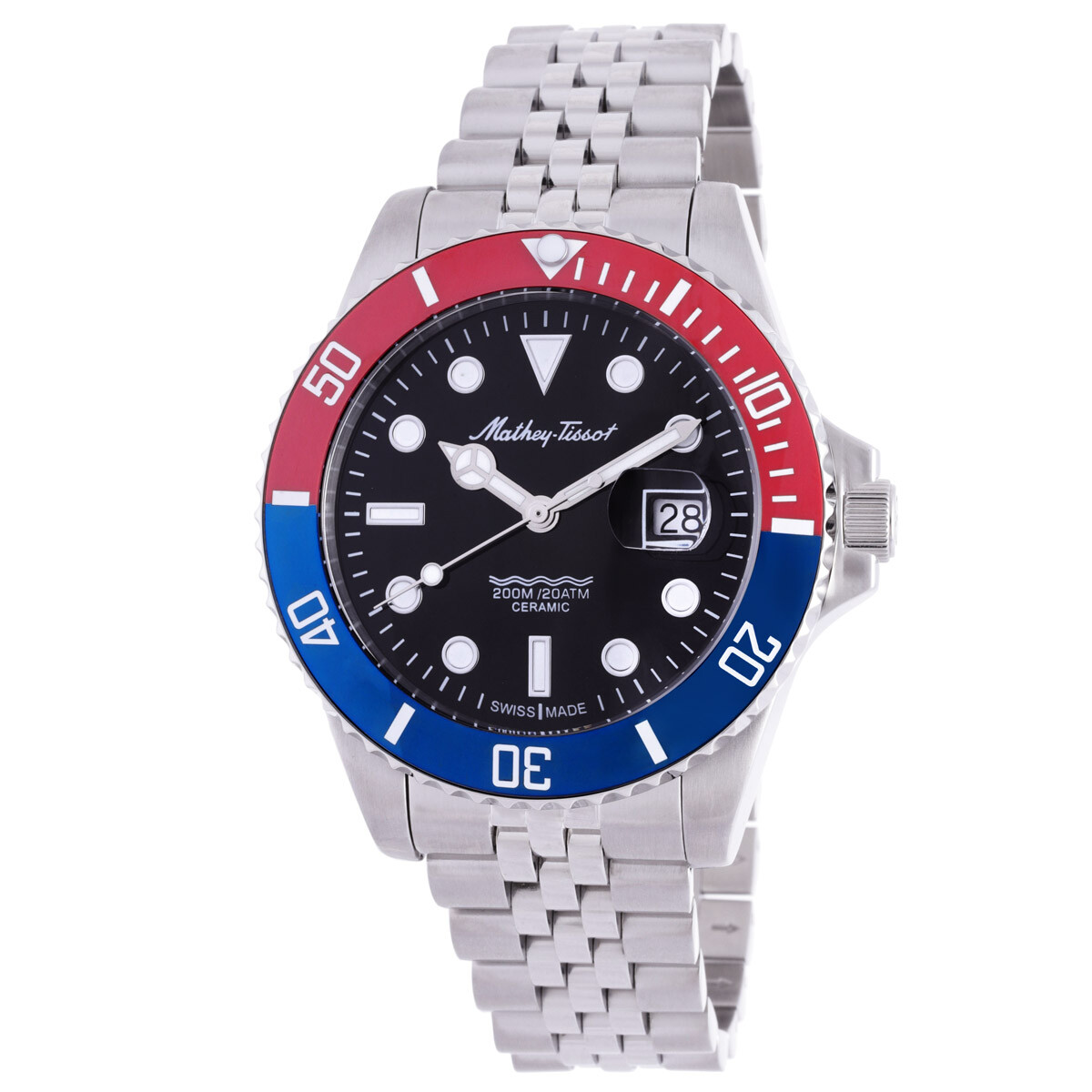 Mathey-Tissot Mathy Ceramic Quartz Black Dial Men's Watch H901CRAR