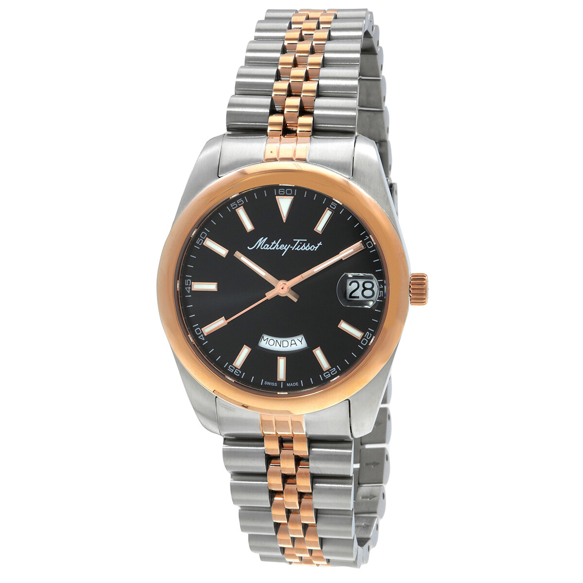 Mathey-Tissot Mathy Day-Date Quartz Black Dial Men's Watch D510RS