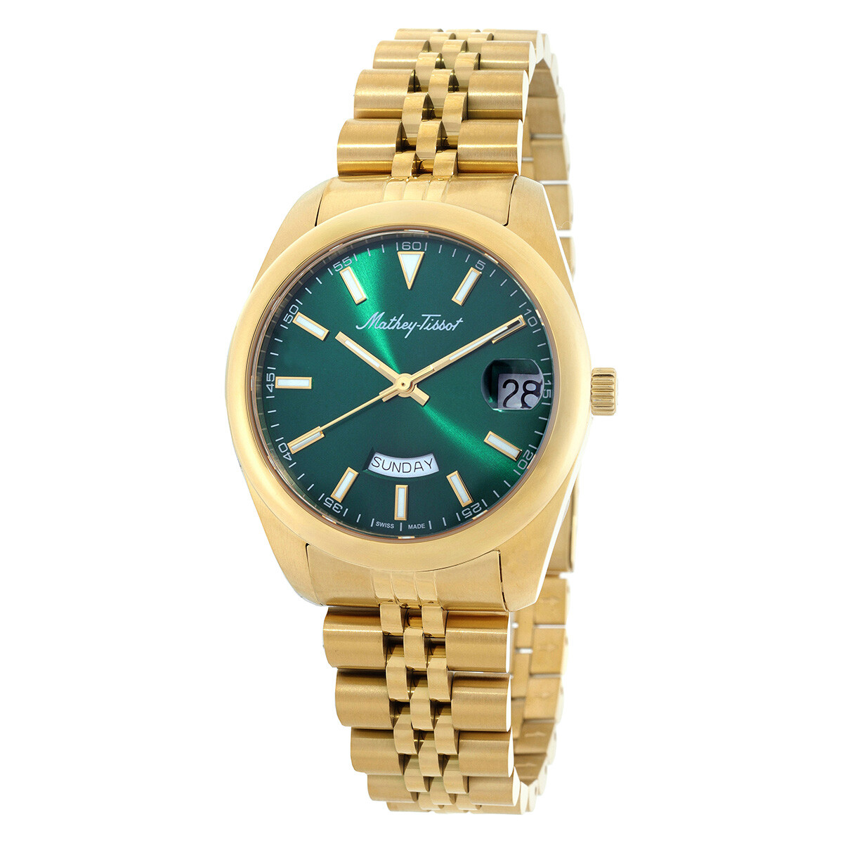 Mathey-Tissot Mathy Day-Date Quartz Green Dial Men's Watch D510PV