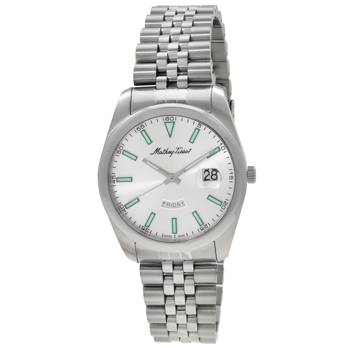 Mathey-Tissot Mathy Day-Date Quartz Silver Dial Men's Watch H510AS