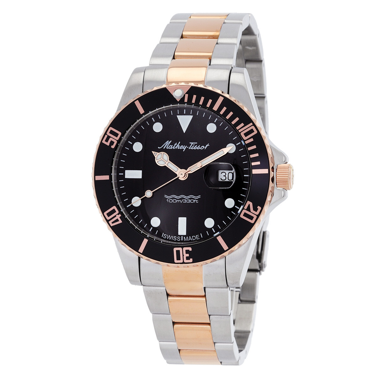 Mathey-Tissot Mathy Vintage Quartz 42mm Black Dial Men's Watch H9010RN
