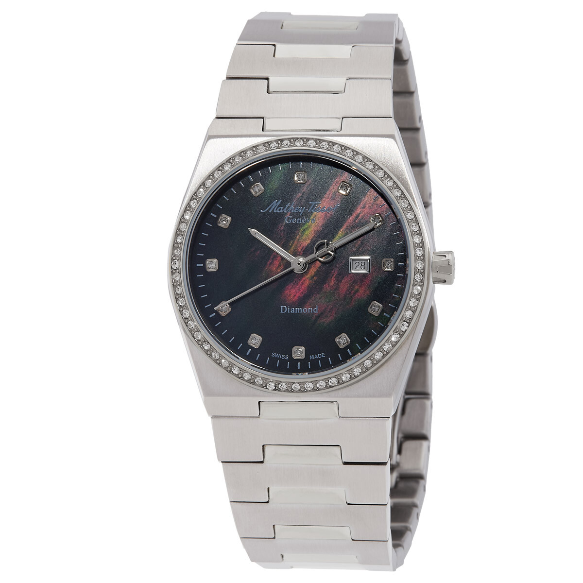 Mathey-Tissot Zeus Lady Diamond Quartz Black Dial Watch D118SAN