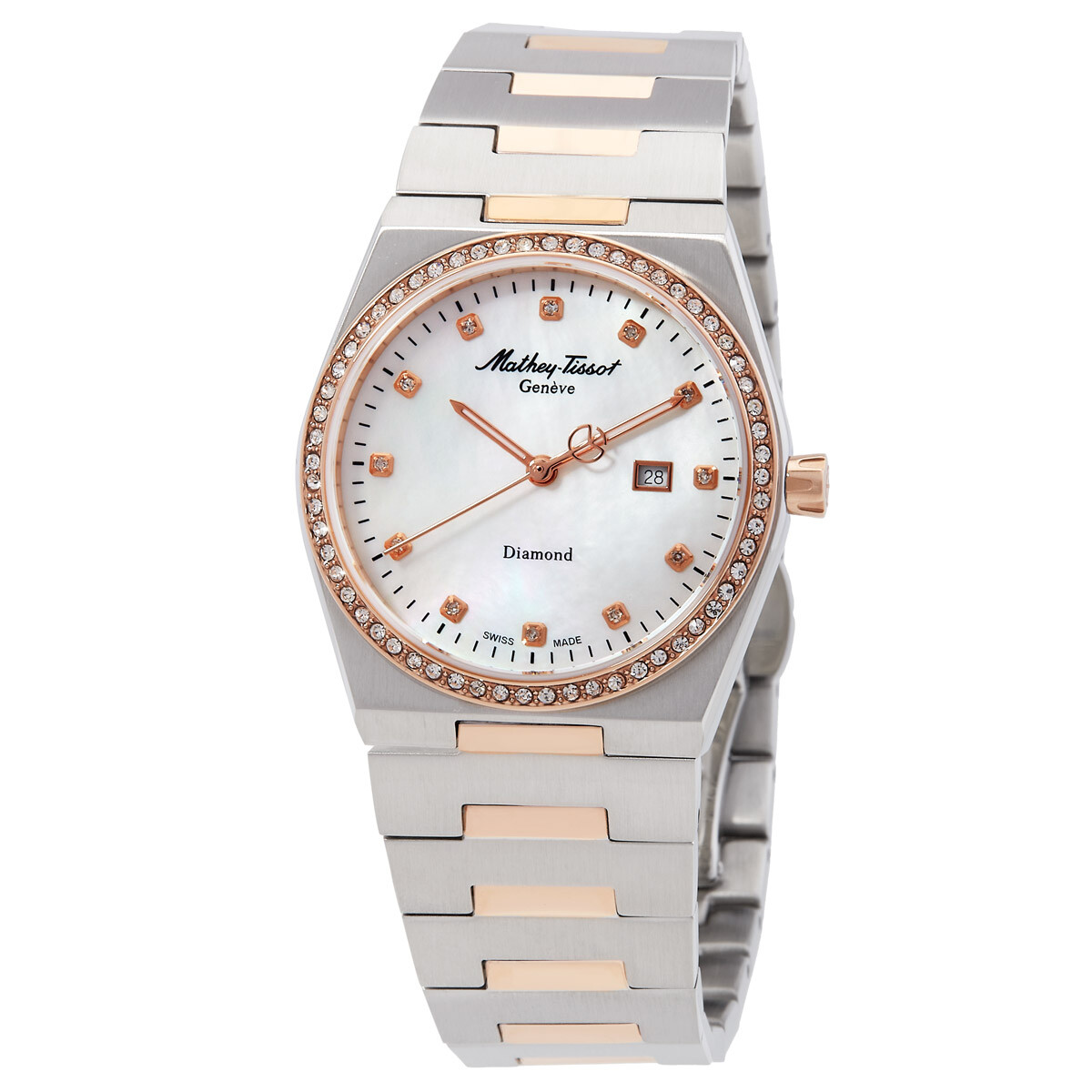 Mathey-Tissot Zeus Lady Diamond Quartz White Dial Watch D118SBI