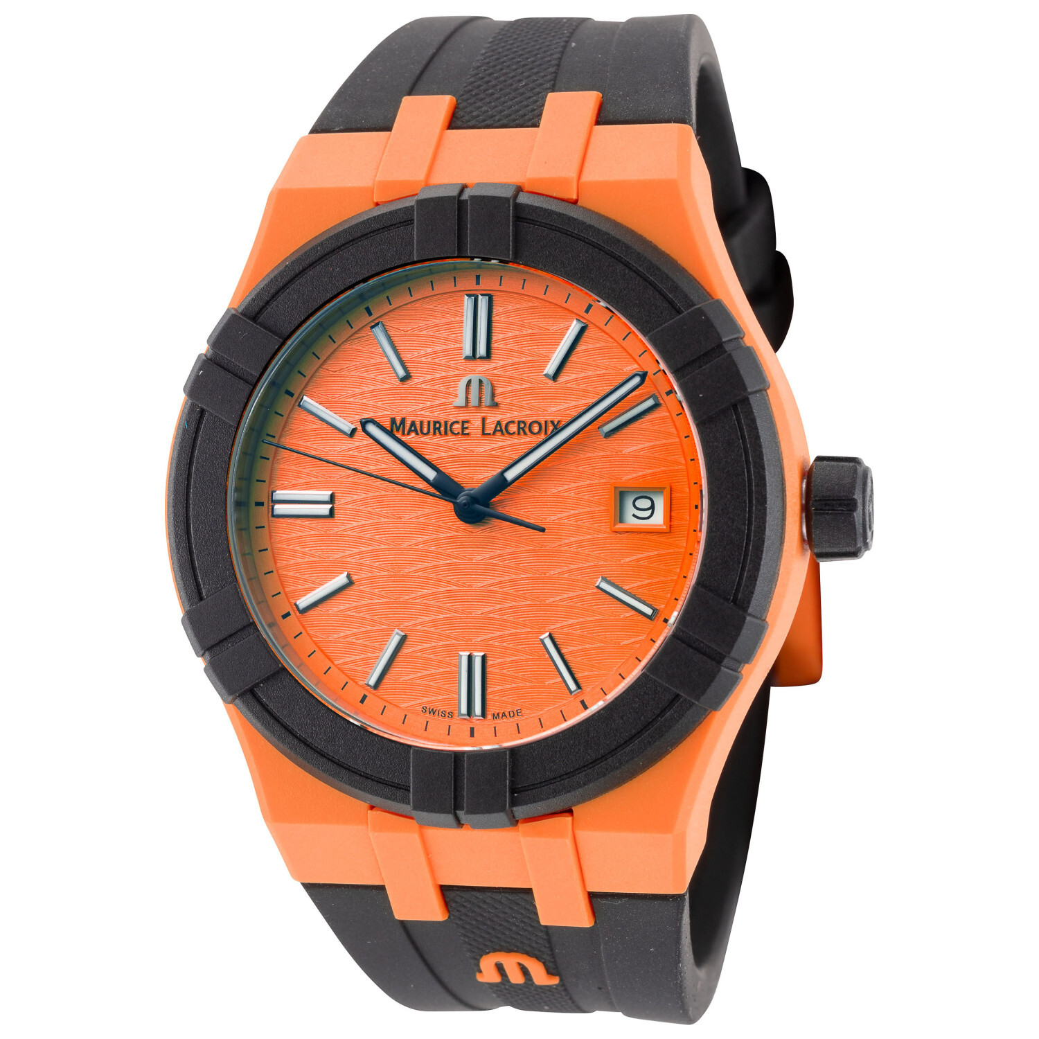 Maurice Lacroix Aikon Tide Quartz Orange Dial Men's Watch AI2008-50050-300-0