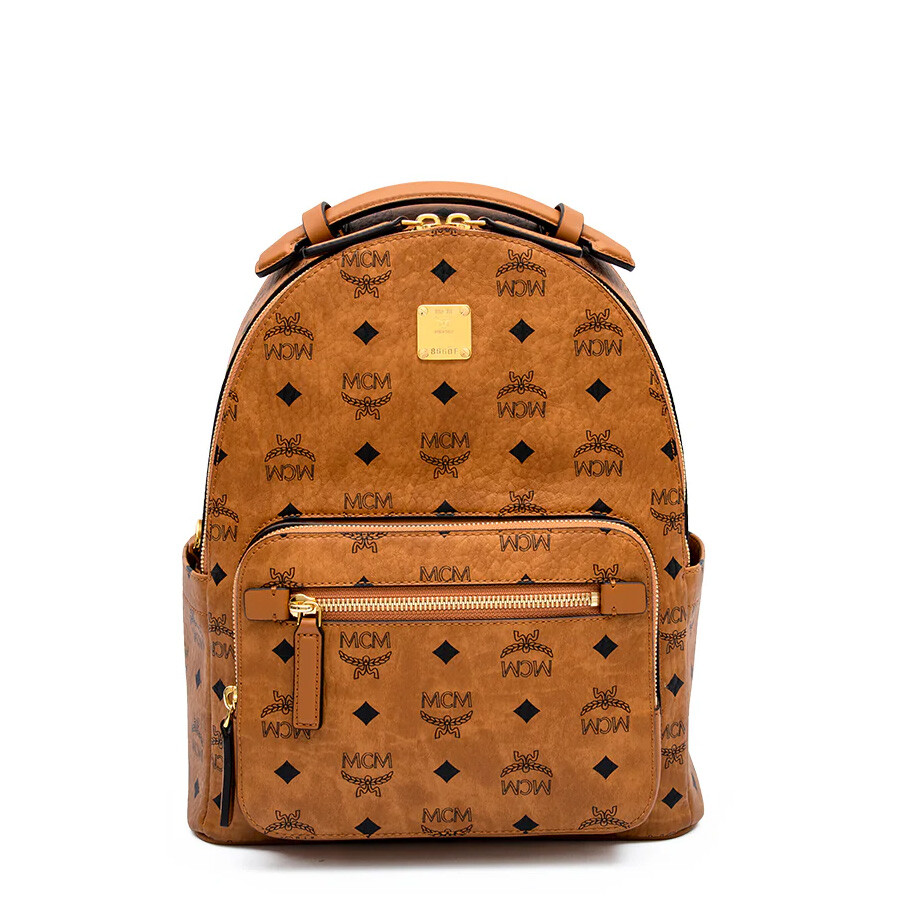 MCM Cognac Visetos Aren Mini Top-Zip Shopper Bag