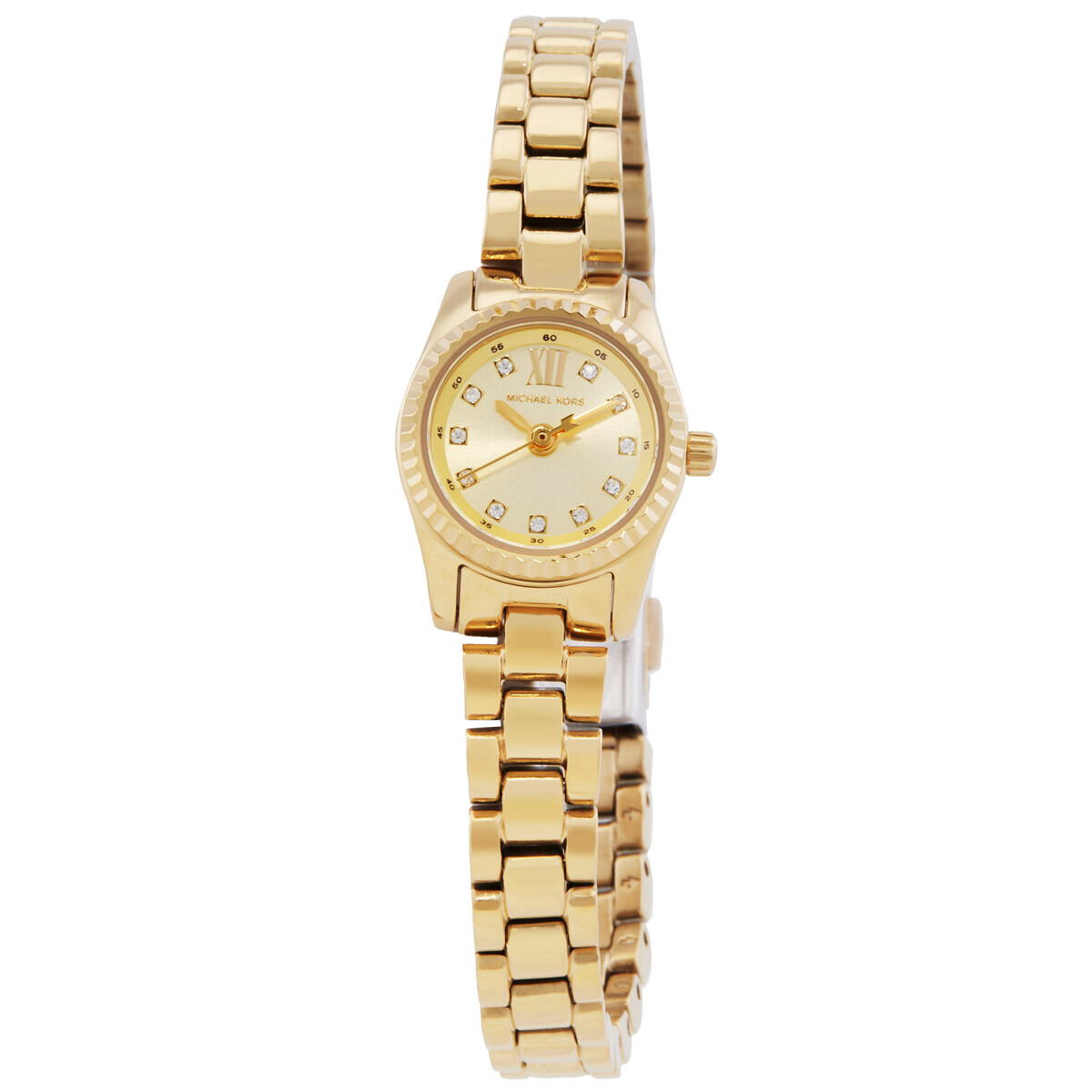 Michael Kors Mini Lexington Quartz Crystal Gold Dial Ladies Watch MK4862