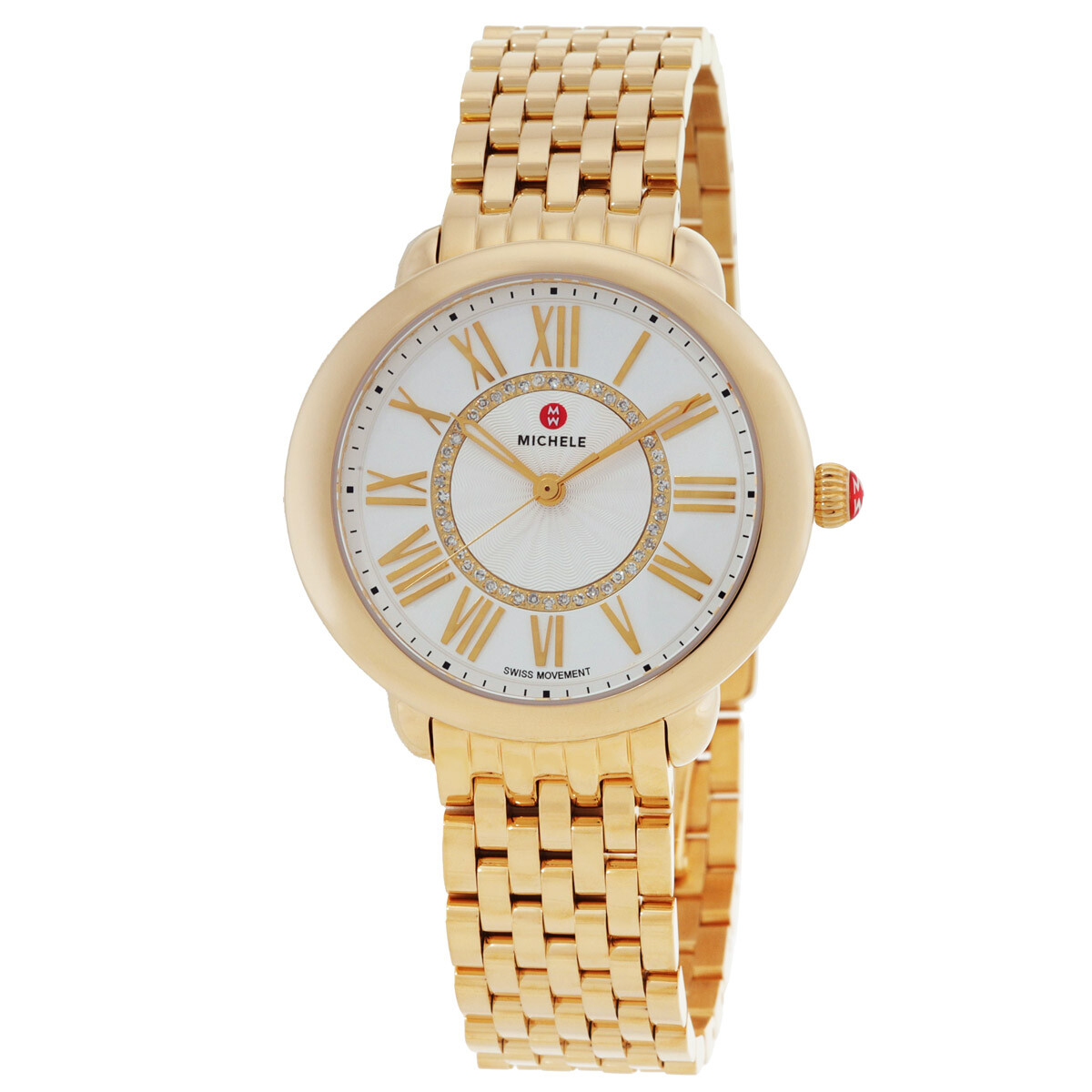 Michele Serein Chronograph Quartz Diamond White Dial Ladies Watch MW21A01A1966 Michele Pre-owned Michele Serein Chronograph Quartz Diamond  main image 4