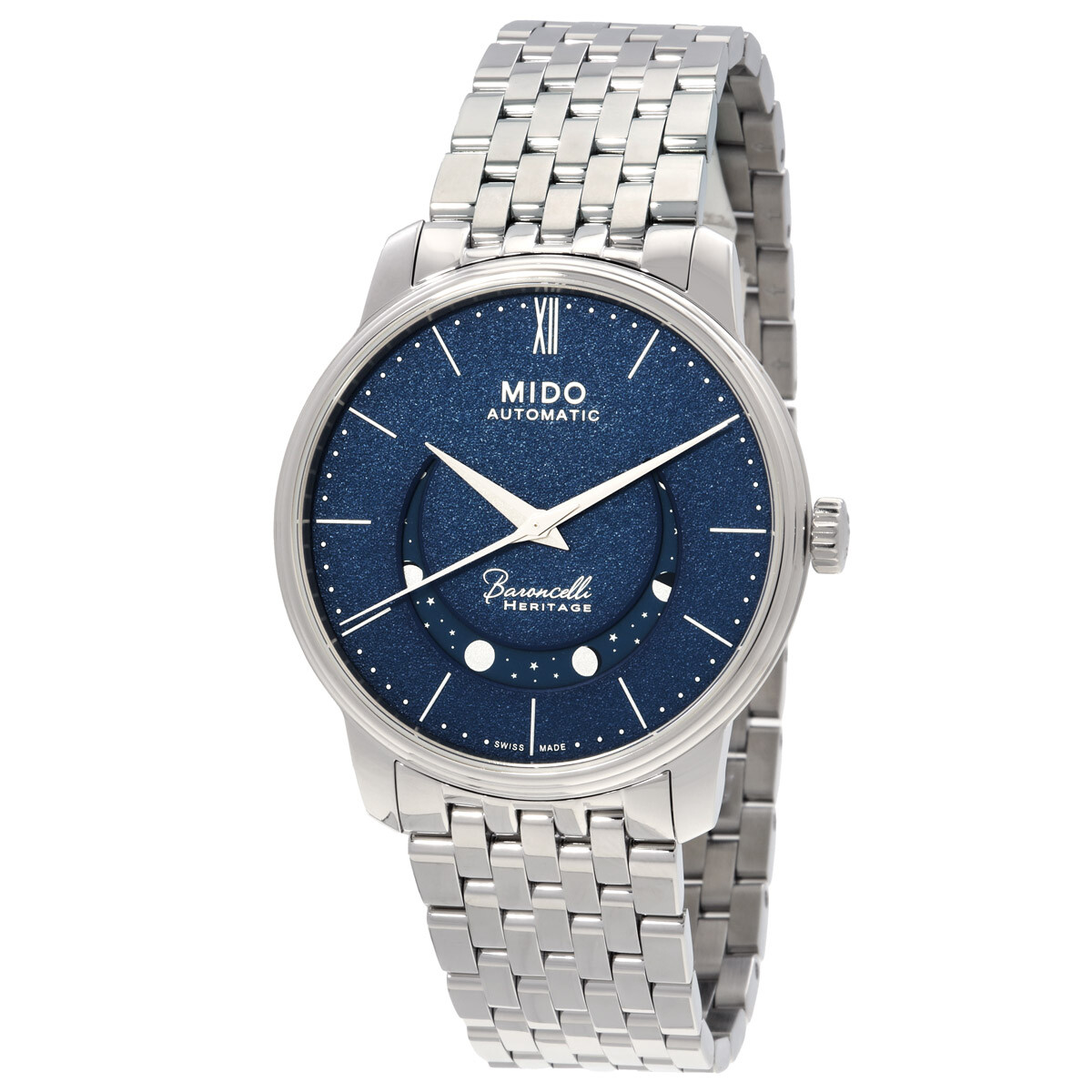 Mido Baroncelli Smiling Moon Automatic Blue Dial Men's Watch M0274071104000