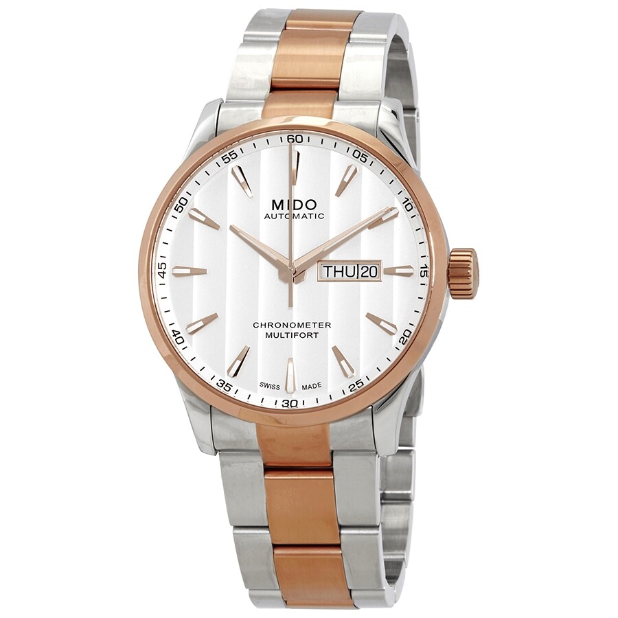 Mido Multifort Automatic White Dial Two-tone Men's Watch M0384312203100