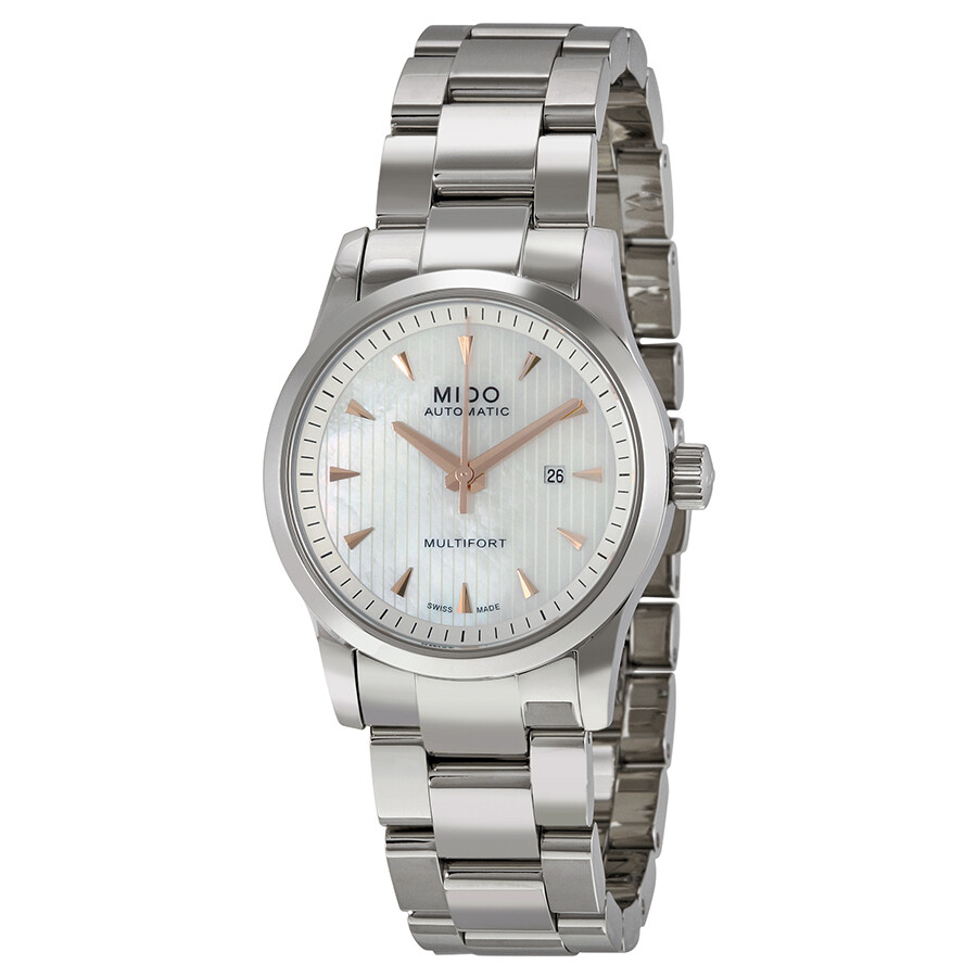 Mido Multifort Automatic Mother of Pearl Dial Stainless Steel Ladies Watch M0050071110100