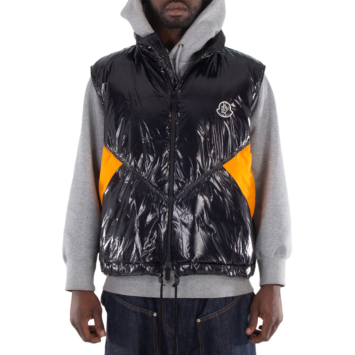 Moncler Logo Patch Zipped Vest, Size 10 I29541A00015-595ZJ