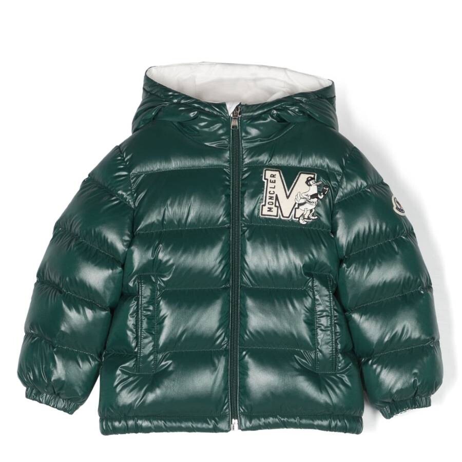 MONCLER カバーオール68cm $1500 Moncler AUTH NEW Logo Collar 2-Tone Quilted Shell Down