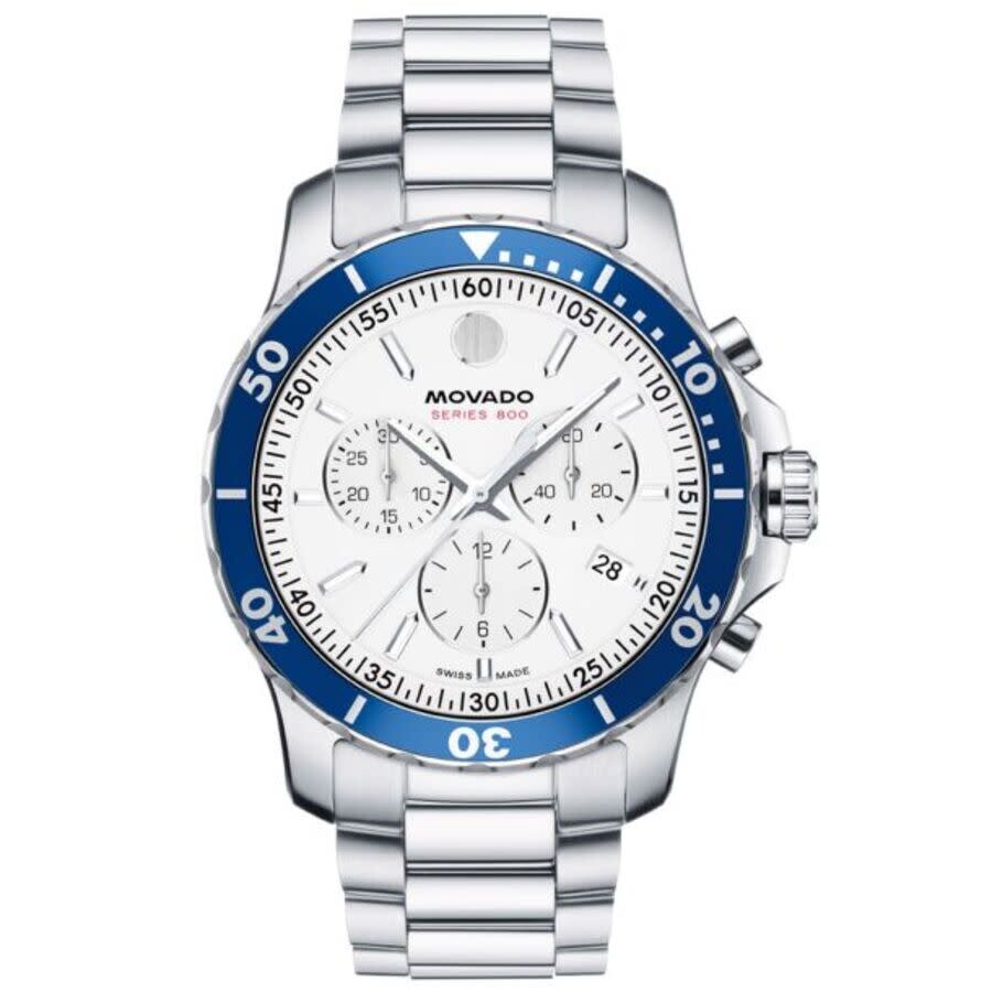 Movado 800 Chronograph Quartz White Dial Men's Watch 2600195