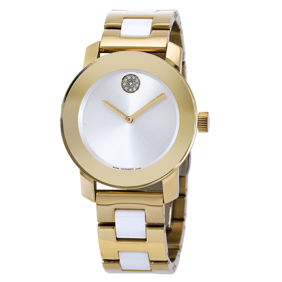 Movado Bold Ceramic Quartz White Dial Ladies Watch 3600892