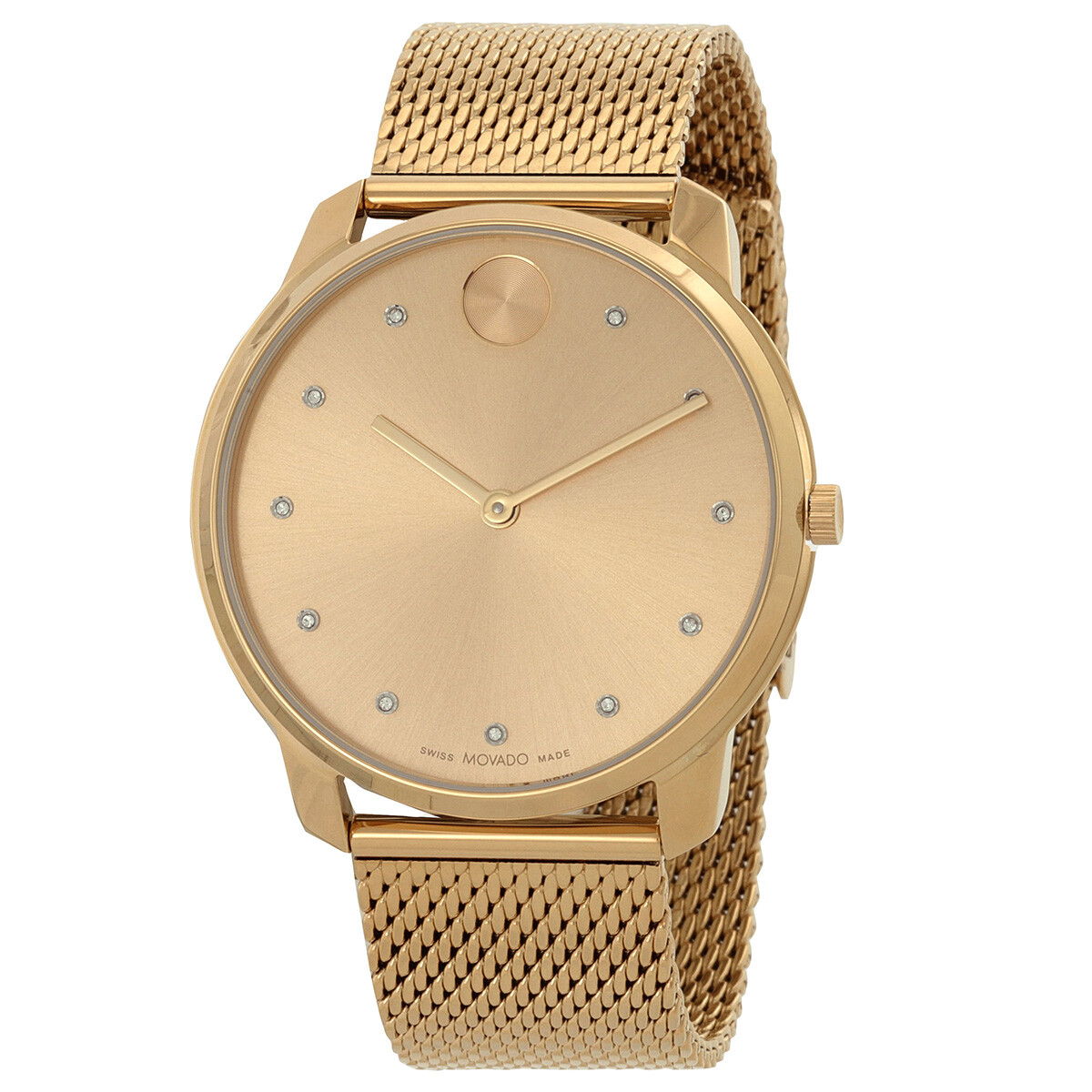 Movado Bold Evolution Quartz Crystal Gold Dial Men's Watch 3600903