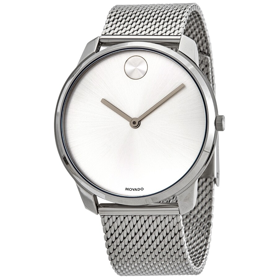 Movado Bold Quartz Silver Dial Stainless Steel Mesh Men's Watch 3600589