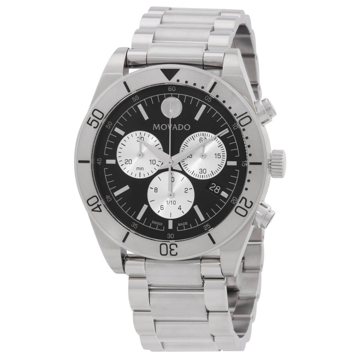 Movado Sport Chronograph Quartz Black Dial Men's Watch 607993