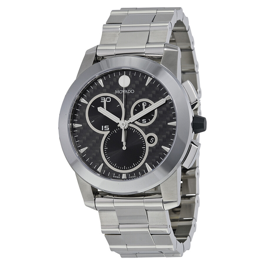 Movado Vizio Black Carbon Fiber Stainless Steel Men's Watch 0606551