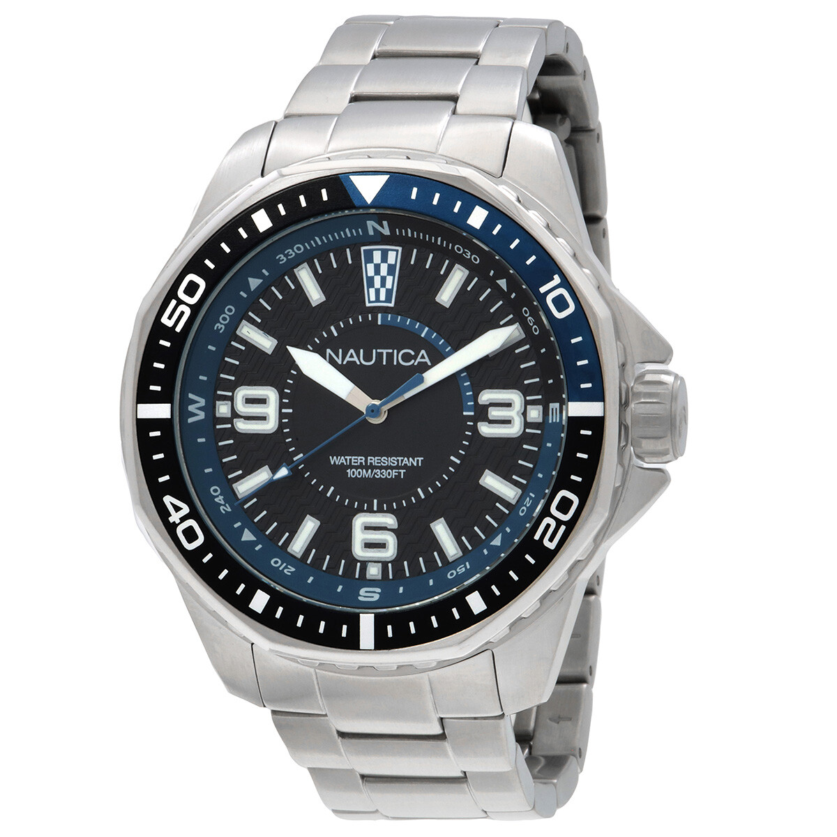 Nautica Men's NAPPBS302 Pacific Beach Black Wheat PU Fiber Strap Watch