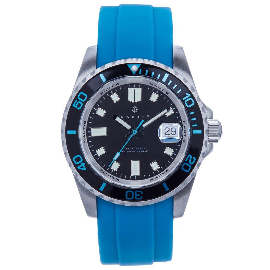 Nautis Interceptor Quartz Black Dial Men's Watch 19161G-A