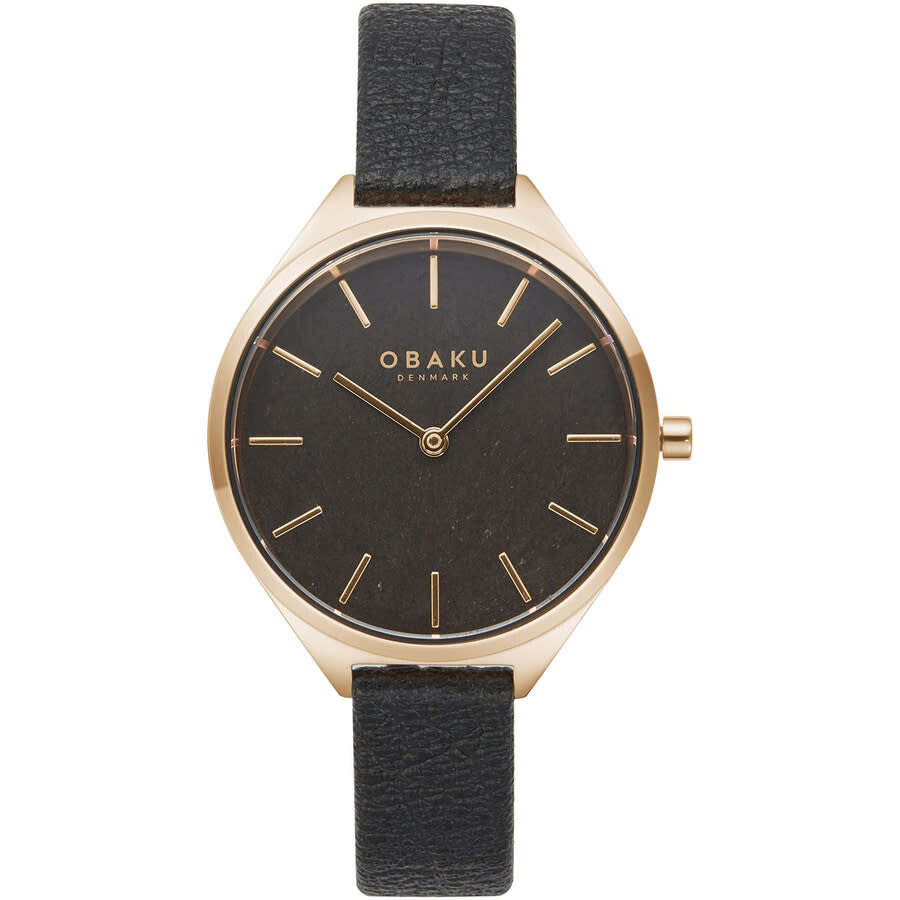 Obaku Kaffe Quartz Black Dial Ladies Watch V257LHVNRB