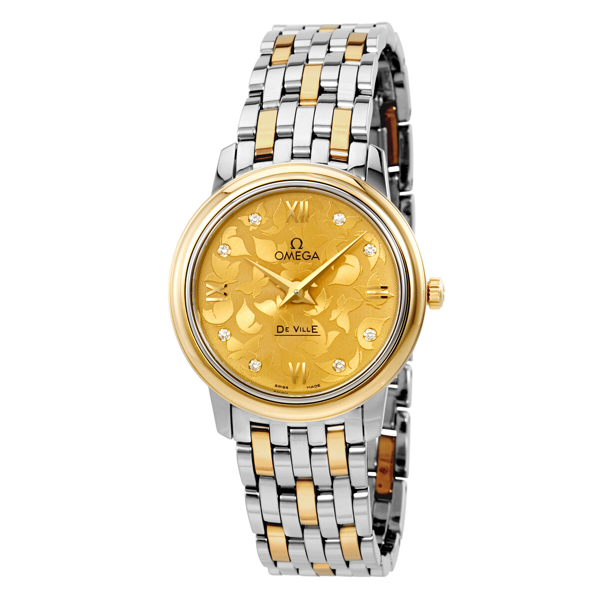 Omega De Ville Prestige Butterfly Champagne Diamond Dial Ladies Watch 424.20.27.60.58.002