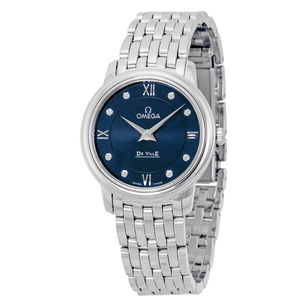 Omega DeVille Prestige Blue Diamond Dial Ladies Watch 42410276053001