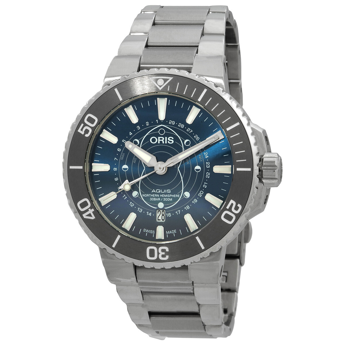 Oris Aquis Dat Watt Automatic Blue Dial Limited Edition Men's Watch 01 761 7765 4185-Set