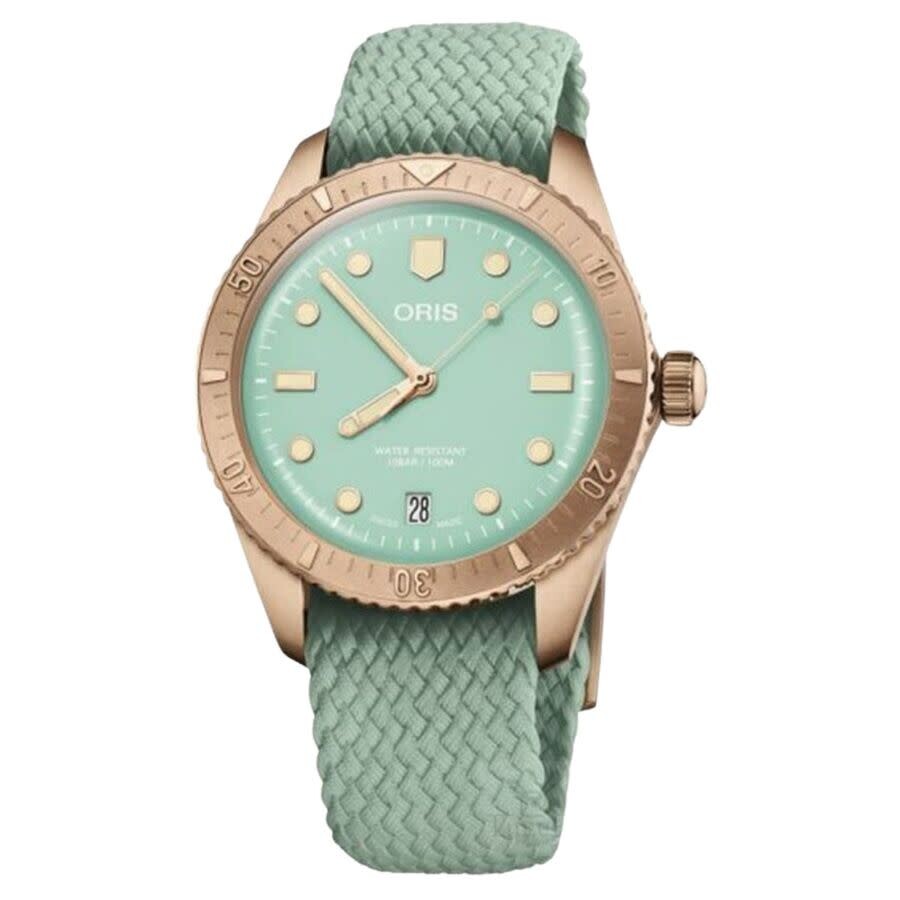 Oris Divers Automatic Green Dial Ladies Watch 0731903BRS