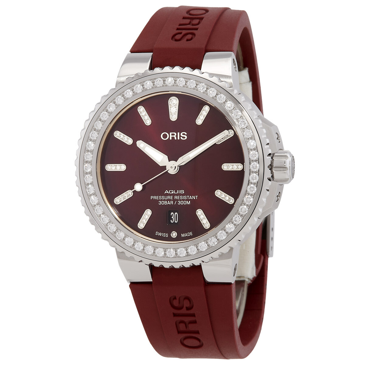 Oris Oris Aquis Automatic Diamond Red Dial Unisex Watch 01 733 7766 4998-07 4 22 68FC
