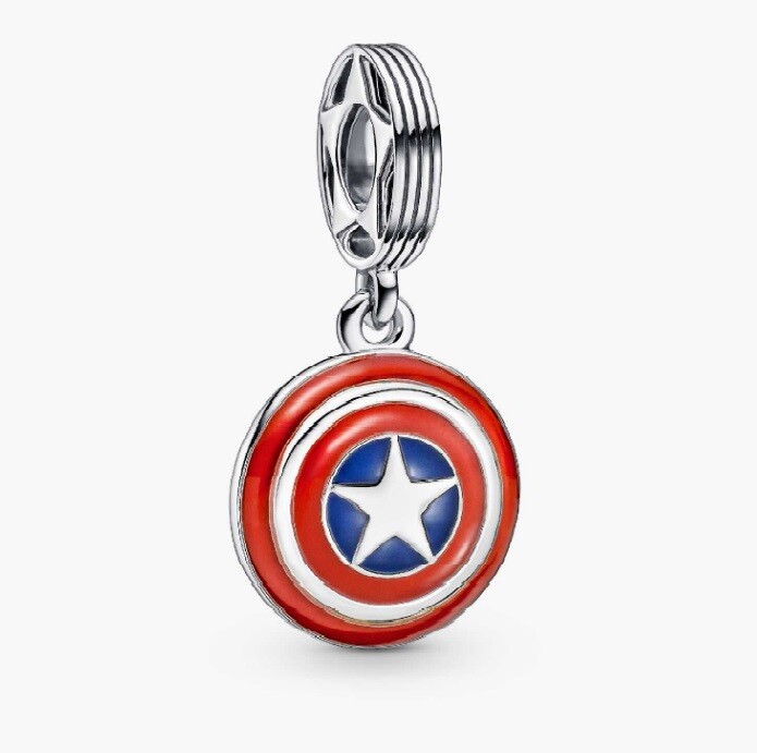 Pandora Marvel Captain America Shield Sterling Silver Dangle