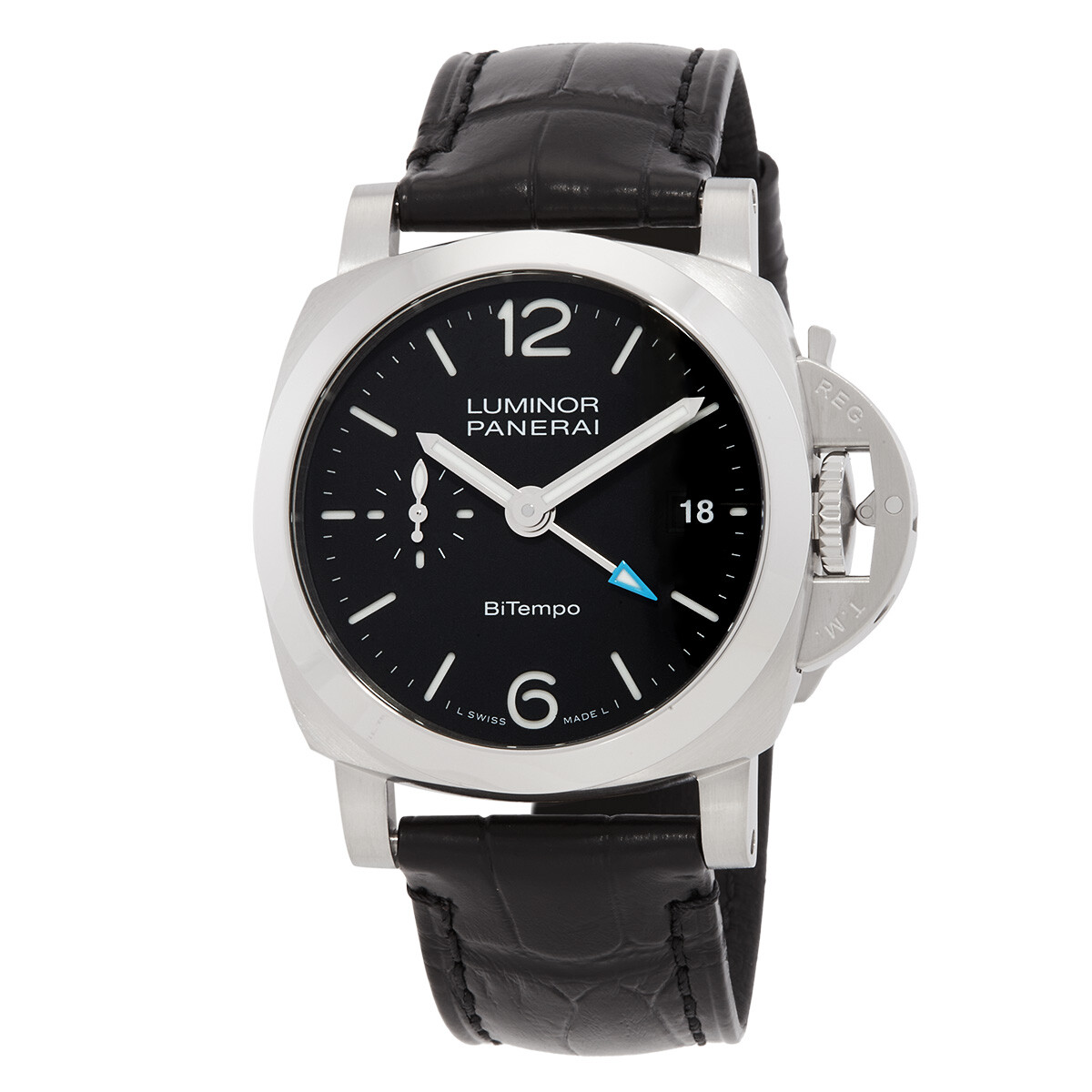 Panerai Luminor Quaranta BiTempo Automatic Black Dial Men's Watch PAM01365