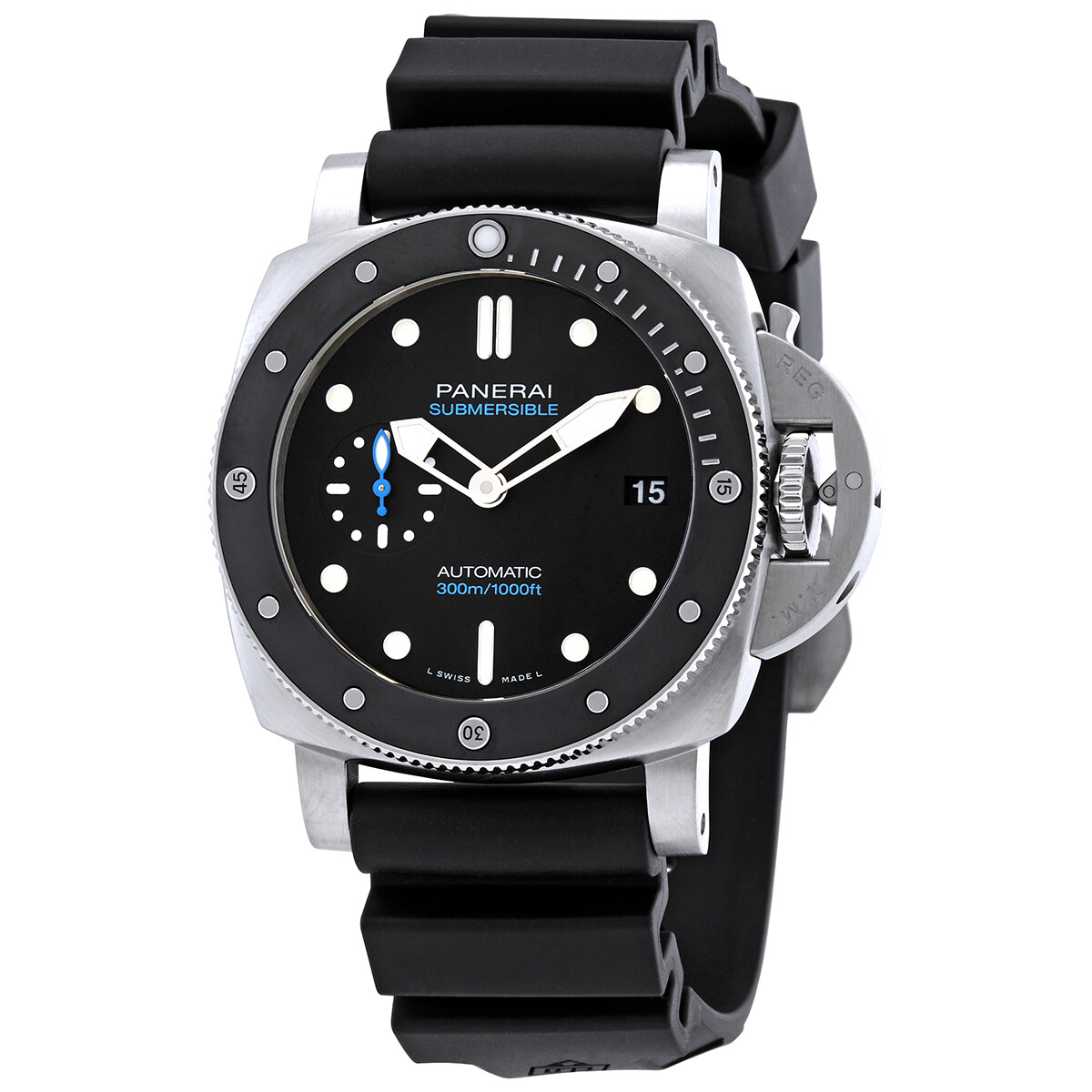 Panerai Submersible Black Dial Black Rubber Men's Watch PAM00683