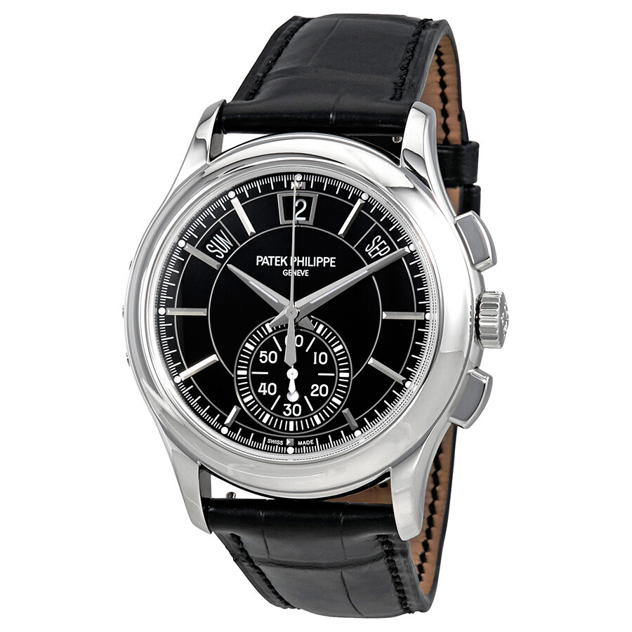 Patek Philippe Complications Black Dial Annual Calendar Platinum Men's Watch 5905P-010