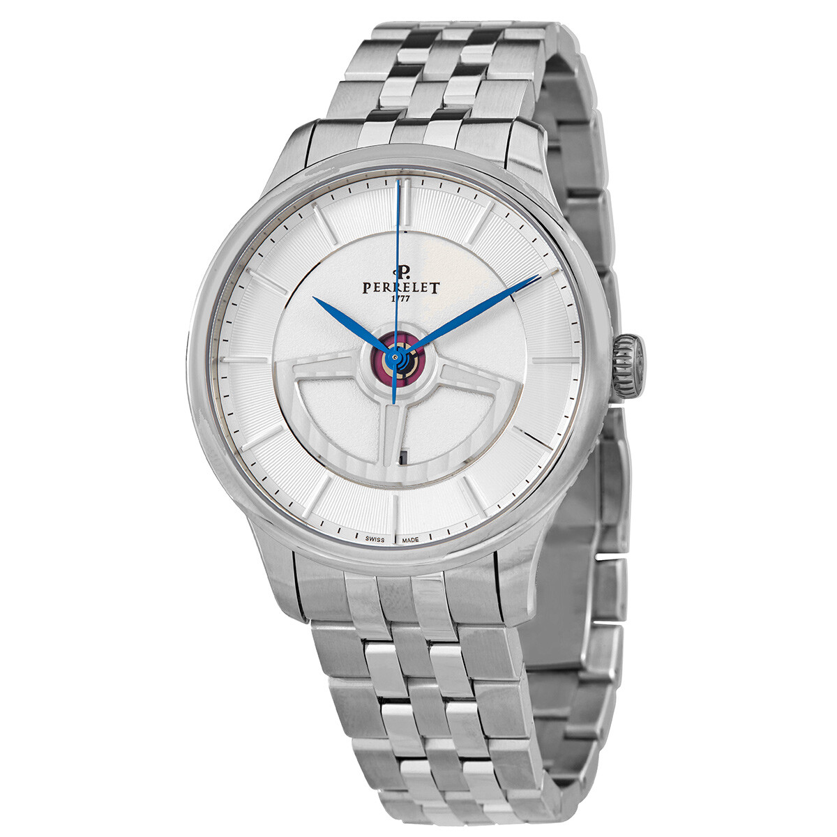 Perrelet Classique Double Rotor Automatic Silver Dial Men's Watch A1090/4