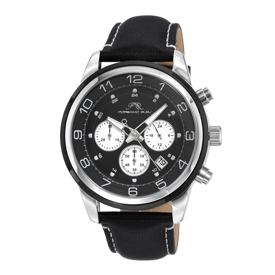 Porsamo Bleu Arthur Chronograph Quartz Black Dial Men's Watch 1091AARL