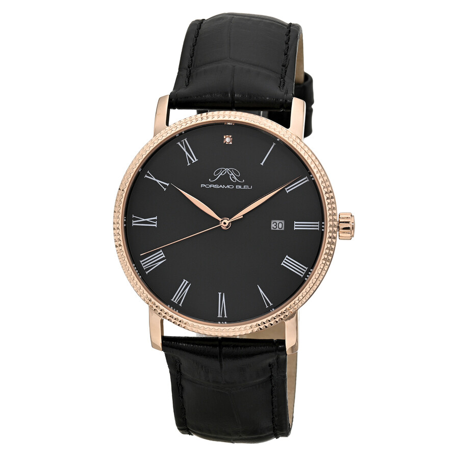 Porsamo Bleu Veritas 1 Quartz Black Dial Men's Watch 1361HVEL