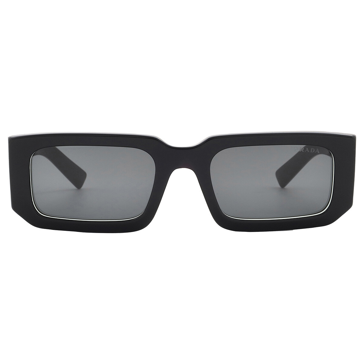 Prada Polarized Grey Gradient Square Ladies Sunglasses PR