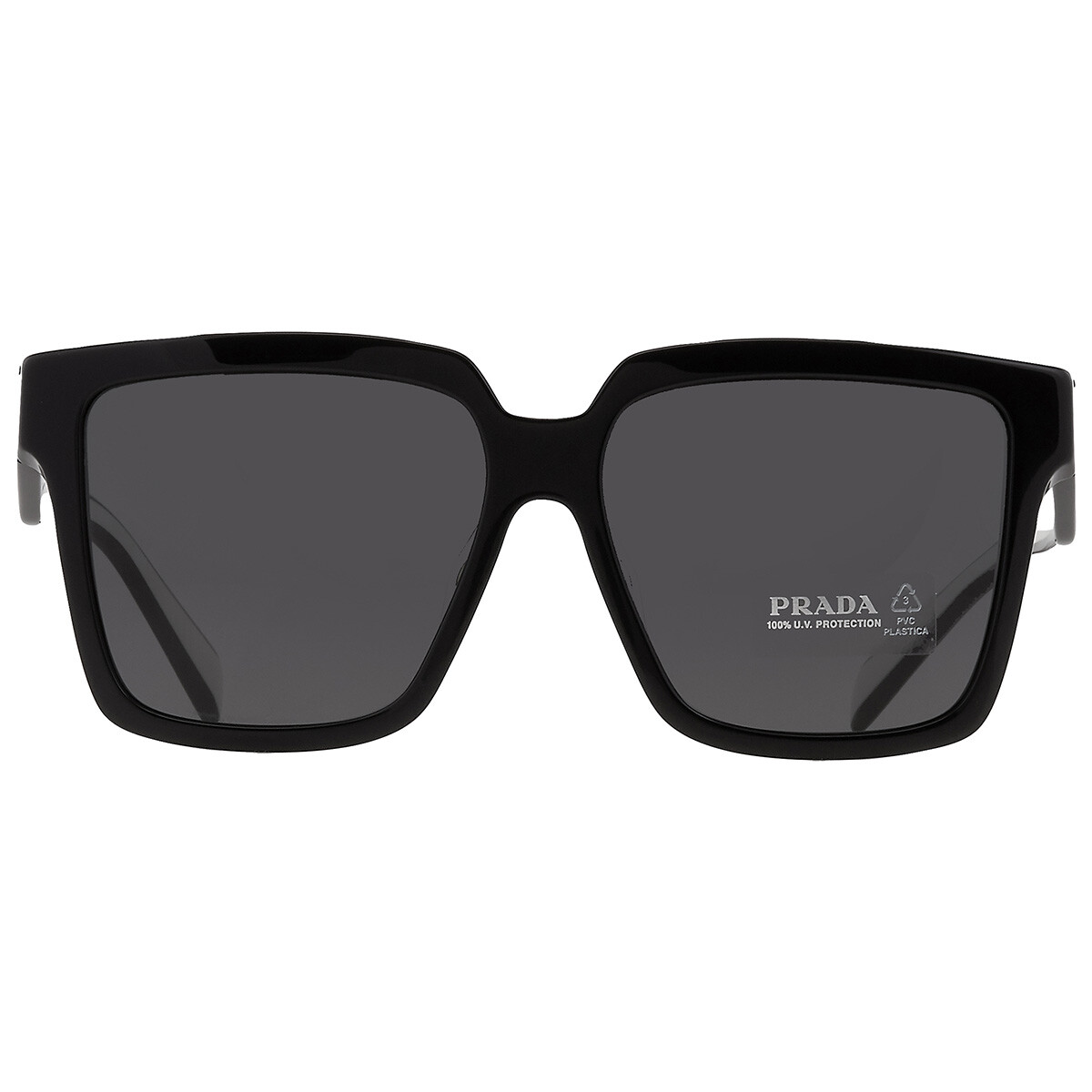 Prada Dark Grey Rectangular Men's Sunglasses PR 27ZS 11L08Z 54