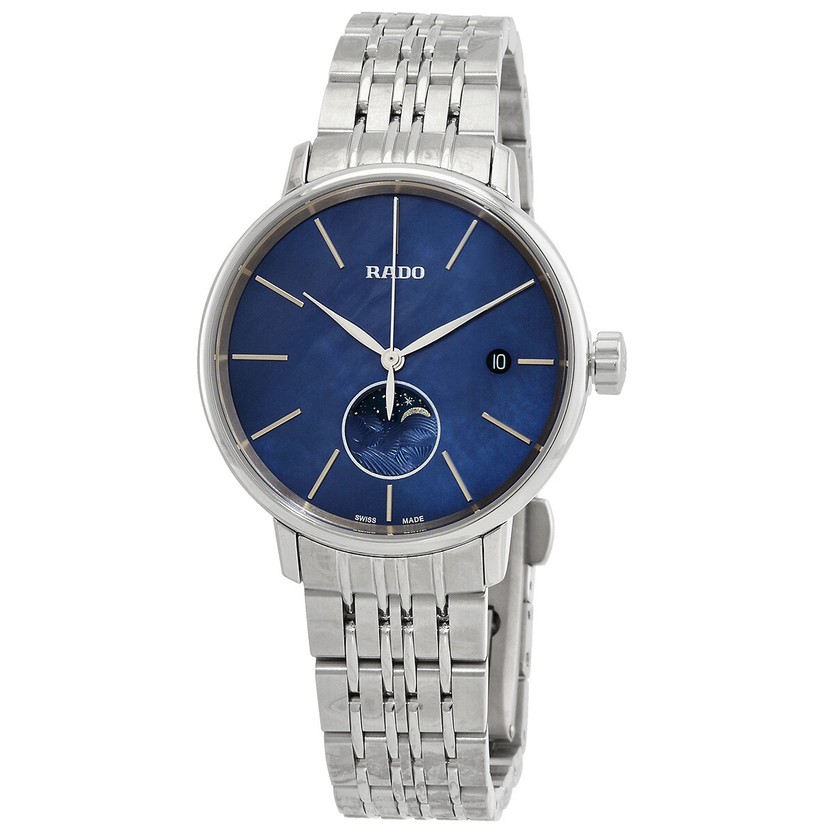 Rado Coupole Classic Moonphase Quartz Blue Mother of Pearl Dial Ladies Watch R22883913
