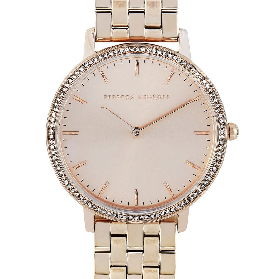 Rebecca Minkoff Major Quartz Crystal Carnation Gold Ladies Watch 2200349