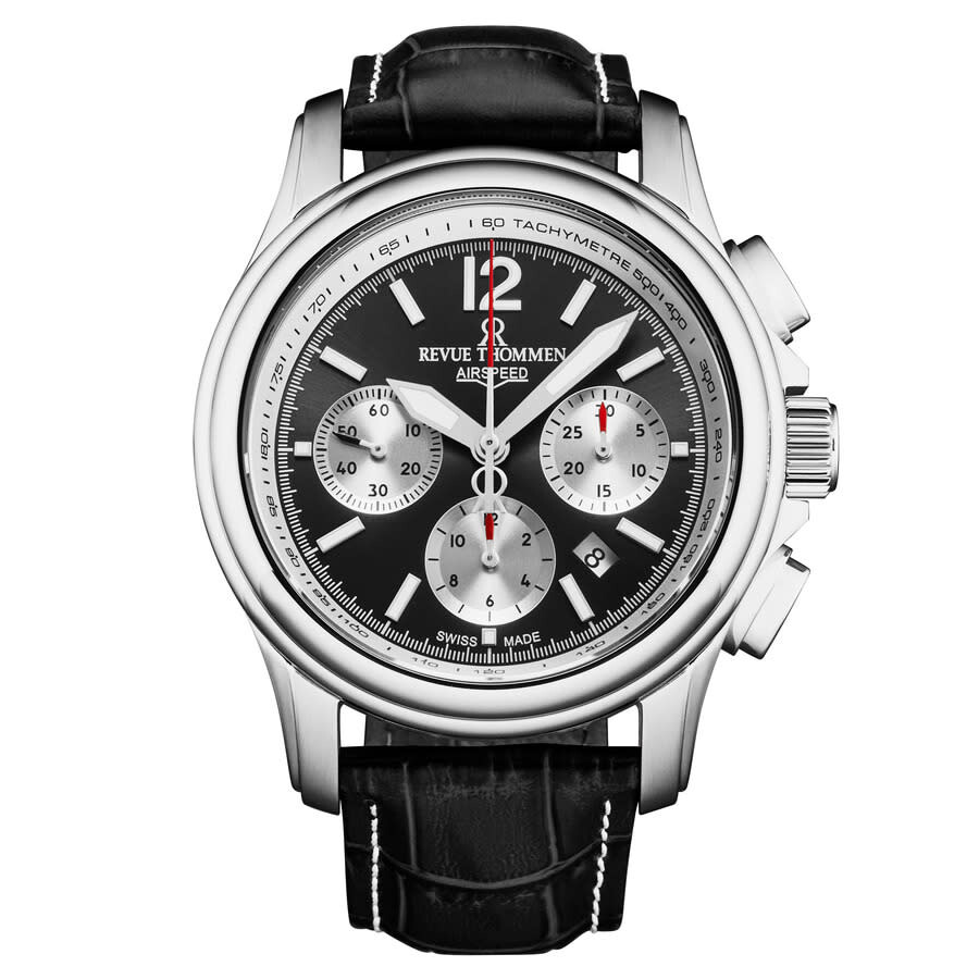 Revue Thommen Air Speed Chronograph Automatic Black Dial Men's Watch 16041.6337