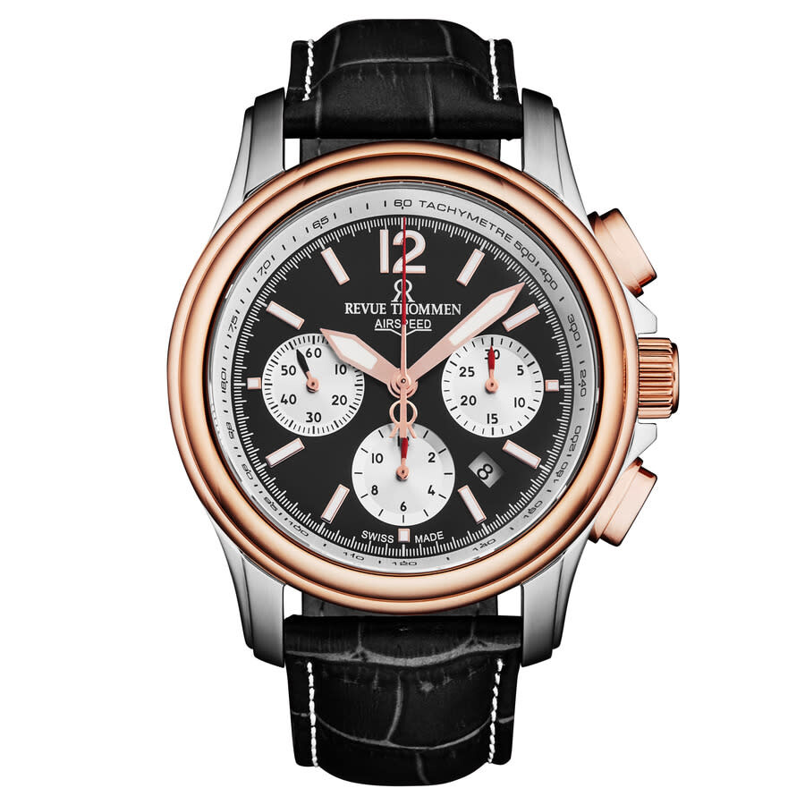 Revue Thommen Air Speed Chronograph Automatic Black Dial Men's Watch 16041.6357