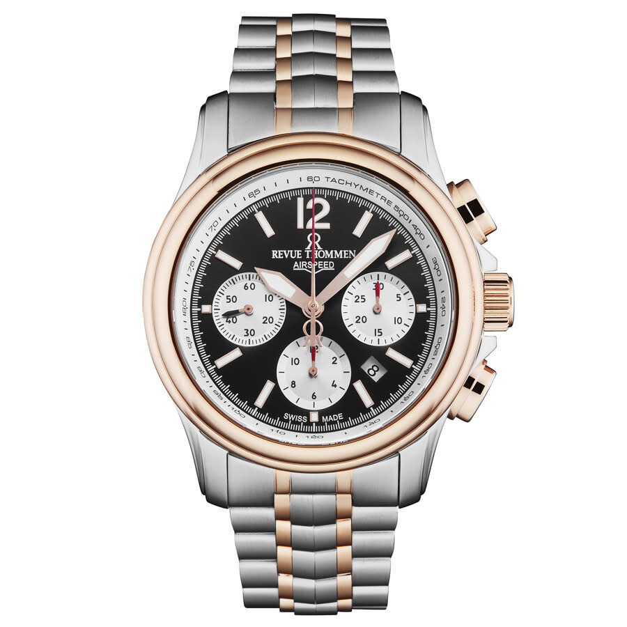 Revue Thommen Air Speed Chronograph Automatic Black Dial Men's Watch 16041.6457