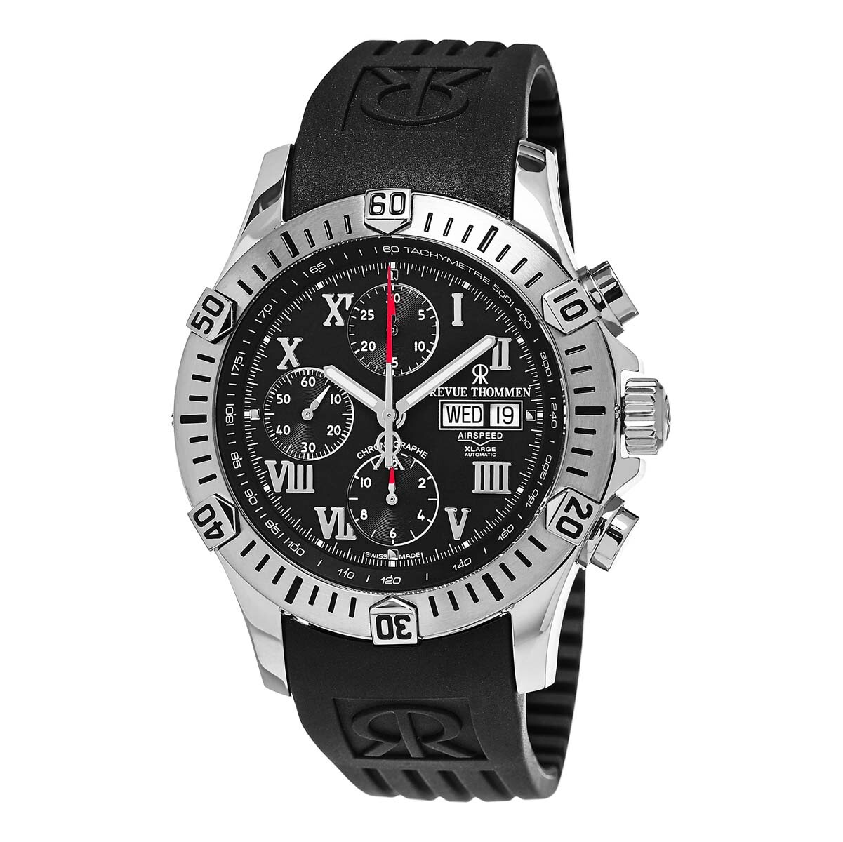 Revue Thommen Air speed Chronograph Automatic Black Dial Men's Watch 16071.6837