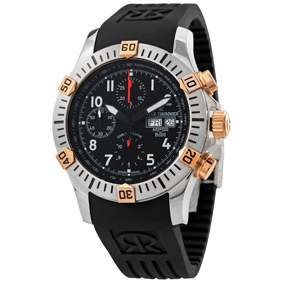 Revue Thommen Air speed Chronograph Automatic Black Dial Men's Watch 16071.6854